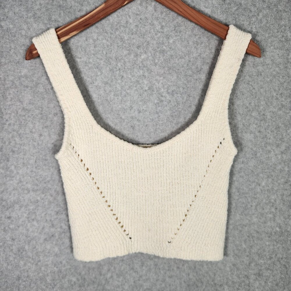 Fab'rik Knit Cami Tank Cropped Ivory Size S